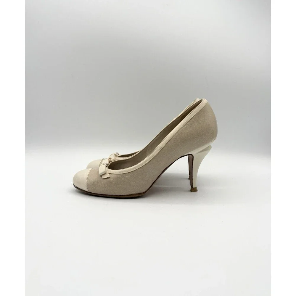CHANEL white beige
